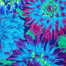 Cactus Dahlia Blue by Philip Jacobs for Kaffe Fassett Collective